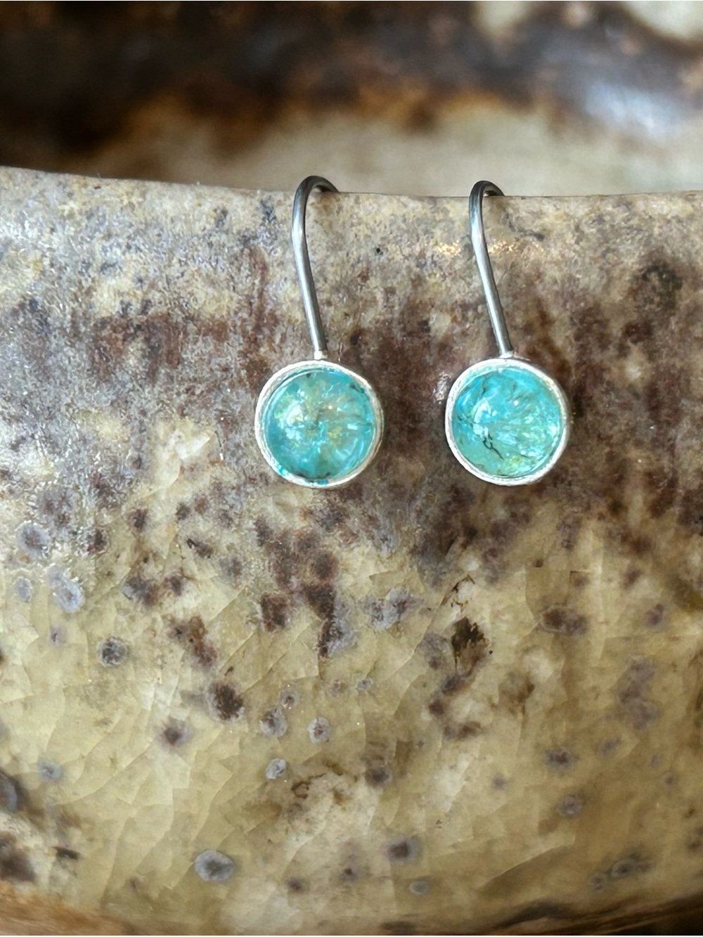 Apatite and Silver Drop Earrings